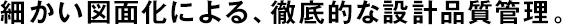 細(xì)かい図面化による、徹底的な設(shè)計(jì)品質(zhì)管理。